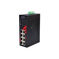 Antaira 8-Port Industrial Unmanaged Ethernet Switch, w/6-10/100Tx + 2-Gigabit Combo Ports LNX-0802C-SFP